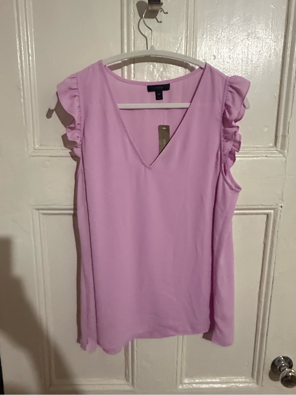 J. Crew Lavender Ruffle-Sleeve V-Neck Camisole